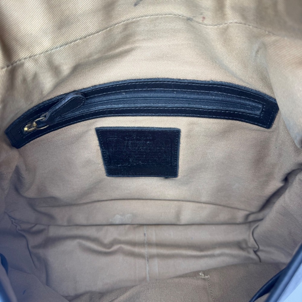 VTG Coach Black Leather Crescent Saddlebag Purse H1D-9718 Turn Lock Crossbody - Picture 10 of 14